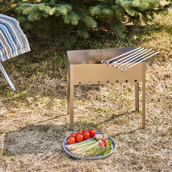 Мангал сборный "ЭКОНОМ" в пленке с шампурами СОКОЛ