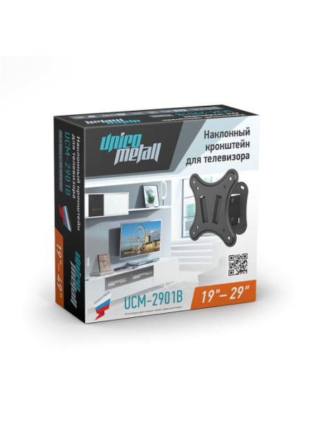 Кронштейн ЖК наклонный 19-29" [48-74см] до 20кг. UCM-2901 B [черн], 14726