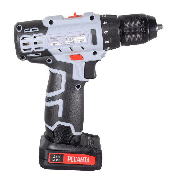 Дрель-шуруповерт аккумуляторная ДА-24-2ЛК Ресанта, 75/14/7