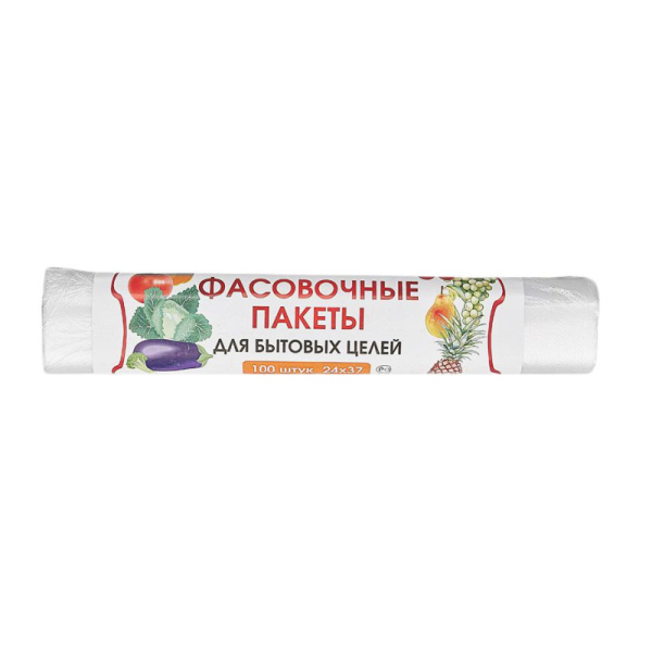 Пакет фасовочный ПНД 24х37см 100шт./уп.д/бытовых целей, 136388