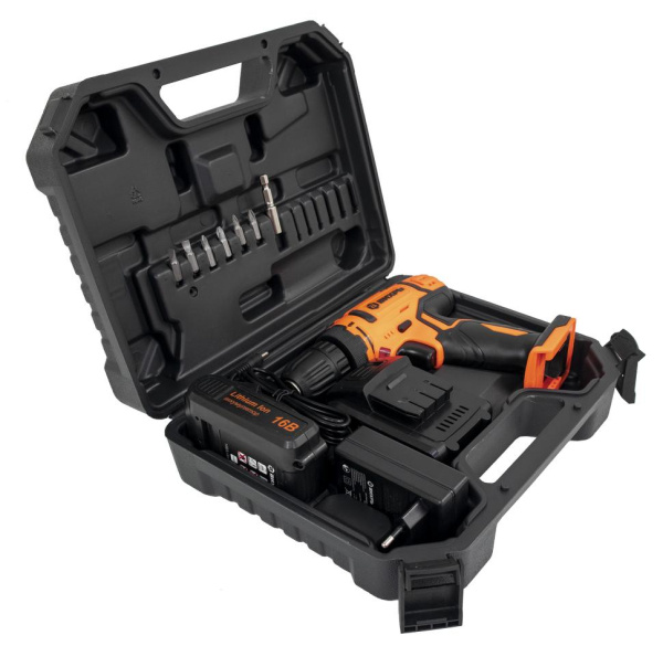 Дрель-шуруповерт аккумуляторная ДА-16Л-2К (2,0 А/ч) Вихрь, шт, 72/14/32