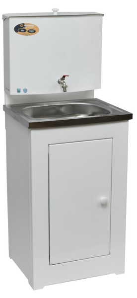 Умывальник дачный ЛЮКС, без подогрева, нержавеющая мойка, цвет белый, шт, 74/4/5