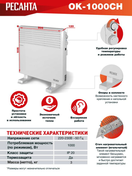 Конвектор ОК-1000СН Ресанта, 67/4/19