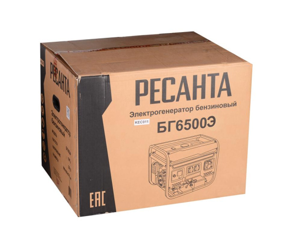 Электрогенератор БГ 6500 Э Ресанта, ЭЛЕКТРОСТАРТЕР, 5500Вт, 64/1/46