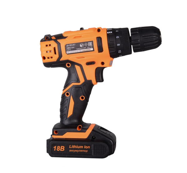 Дрель-шуруповерт аккумуляторная ударная ДА-18Л-2кУ Вихрь, 72/14/17