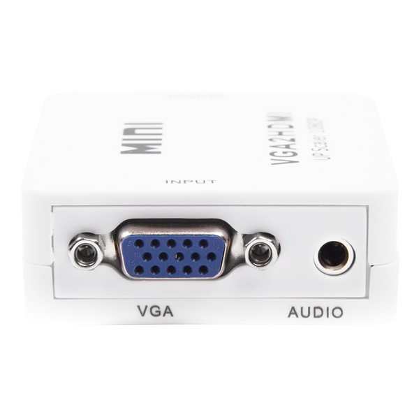 Конвертер VGA + 3.5 mm Аудио на HDMI пластики (вход VGA, выход HDMI)
