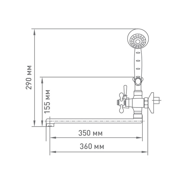Смеситель для ванны Mix&Fix SOFFRON 7401-03 двуручный, Чехия, тов-114497