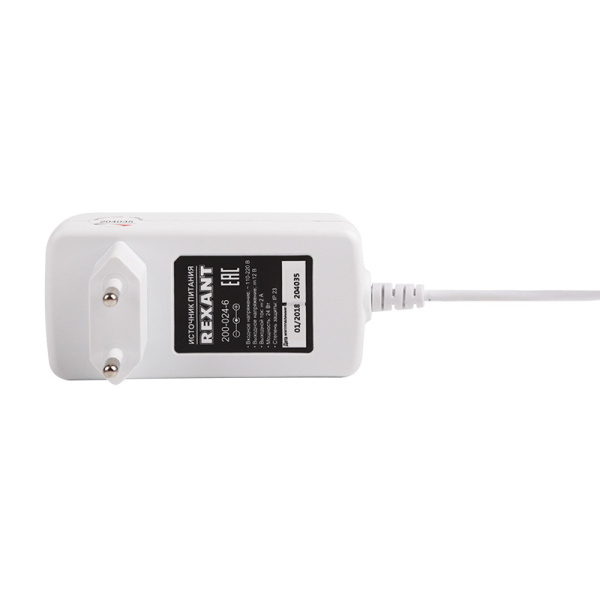 Источник питания 12V,  24W с DC разъемом подключения 5.5*2.1,  IP23  Белый корпус
