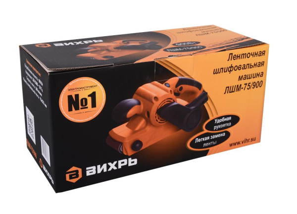 Ленточная шлифмашина "ВИХРЬ" ЛШМ-75/900Вт, 72/6/2