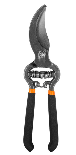 Секатор "ВИХРЬ", 200мм., возвратная пружина, обрезиненные рукоятки чёрные 73/7/3/1