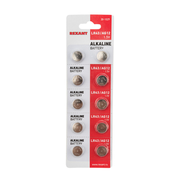 Батарейка LR43,AG12,LR1142,G12,186,GP86A,386,SR43W (30-1029) ФАЗА