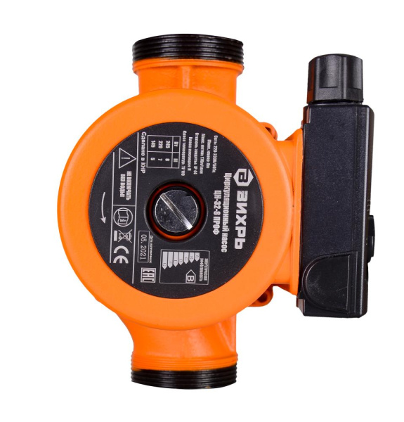 Циркуляционный насос "ВИХРЬ" ЦН-32-8 ПРОФ (145/220/245Вт, 5/7/8 метров напор, 170 л/мин), 68/7/5