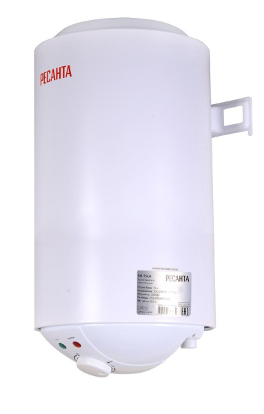 Водонагреватель накопительный круглый ВН-15КН Ресанта, 2000Вт, (над раковиной), 28 мин, 5 лет, 74/5/12